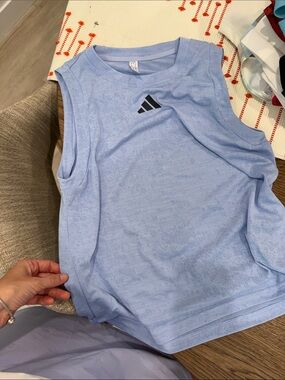adidas Light Blue Sleeveless Performance Tank